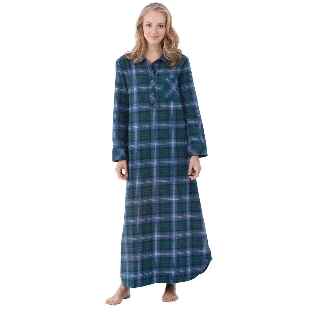 BRAND NEW PAJAMAGRAM WOMEN HERITAGE PLAID COTTON  FLANNEL MID LENGTH GOWN LARGE